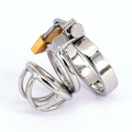 Male Chastity Device Stainless Steel Cock Short Cage Men s Virginity Lock Small Chastity Belt Adult