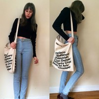 Elina 2015 fashion woman American Apparel canvas messenger crossbody bag baltimore houston san francisco toronto big handbag