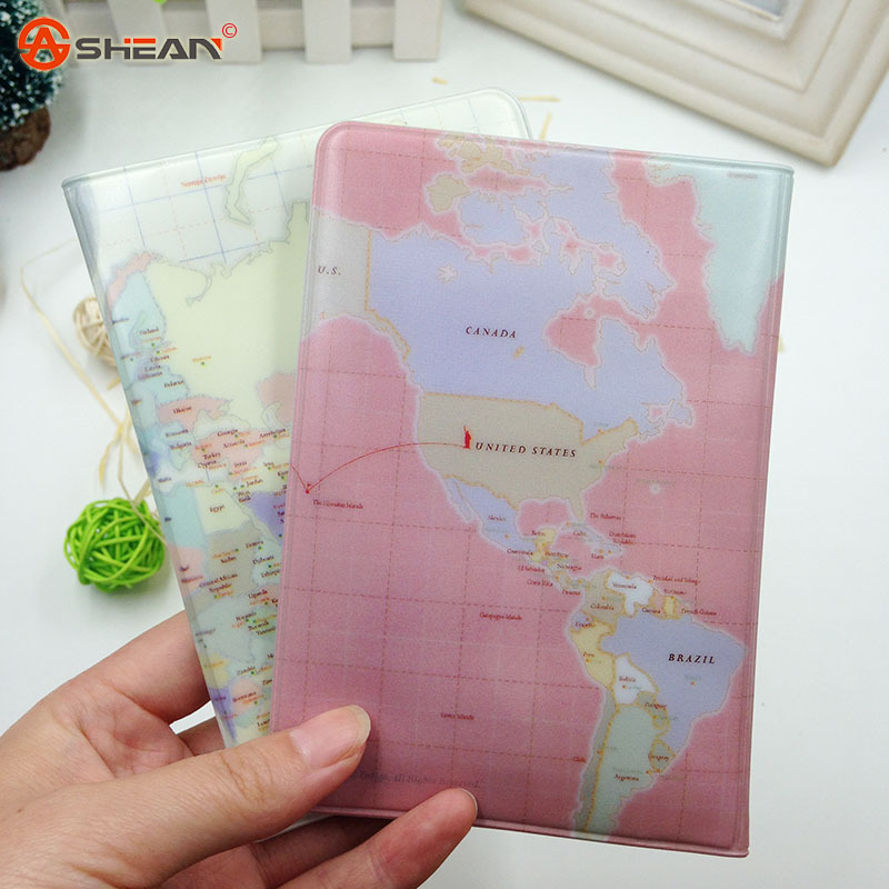 South Korean Imports of Female Models Passport Holder Card Package Men Applicable Map Passport Holder Protective
