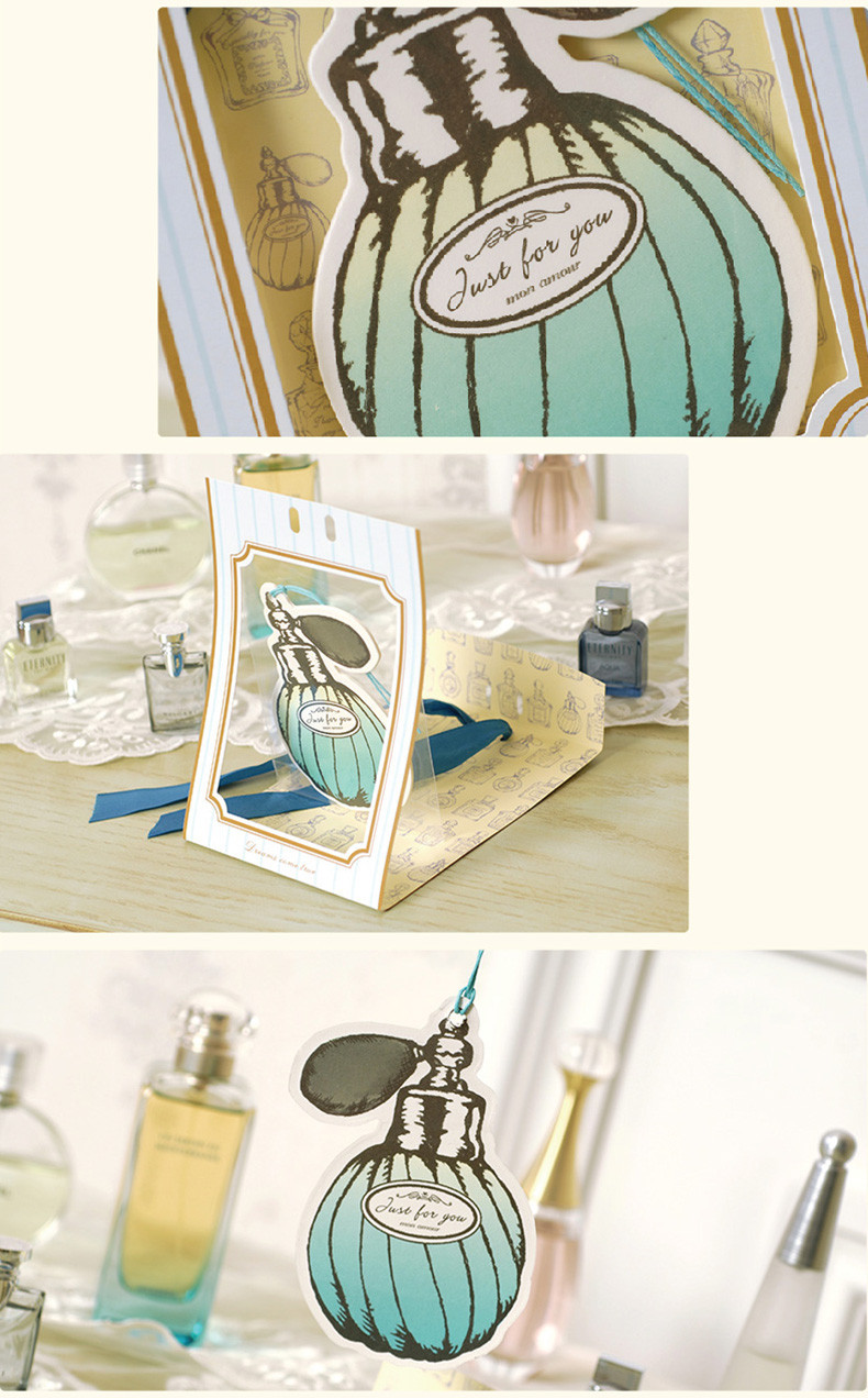 romantic pink perfume bottle gift tags with mribbon strings for wedding