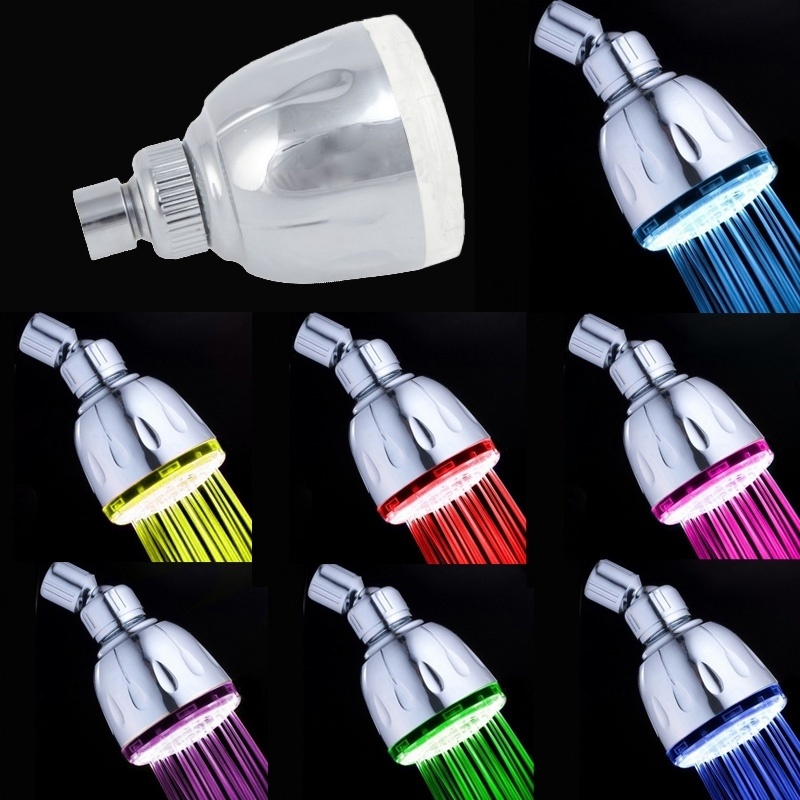 Bathroom Romantic LED Light Showerhead 7 Colors Change Water Glow Shower Heads Showerhead BS