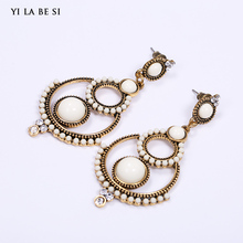 Ethnic Style Vintage Bohemian Colorful Beads Earring Created Gemstone Drop New Brincos Earring For Women Statement