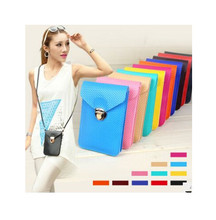 The new7-color candy color famous designer brand handbags PU leather handbag Messenger bag small wallet phone package Kore