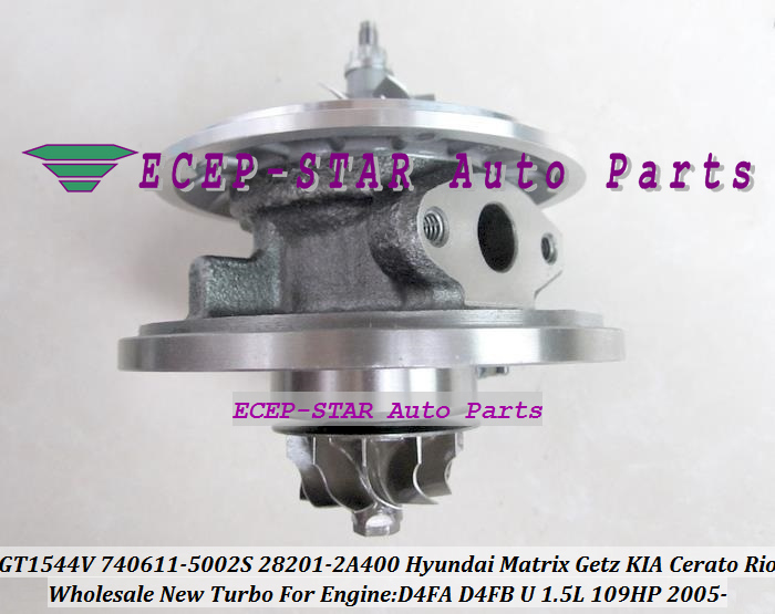 GT1544V 740611-5002S 28201-2A400 782403 Turbocharger Turbo CHRA Cartridge For HYUNDAI Matrix Getz KIA Cerato Rio 05 D4FA D4FB U 1.5L (4)