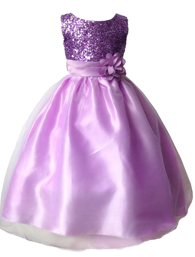 Purple-Flower-Girl-Dress-Wedding-Bridesmaid-Pageant-Girls-Party-Dress ...