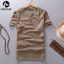 Summer Style Men T shirt Fashion Pure color 2015 XXXL Fitness T shirt linen Short Slim