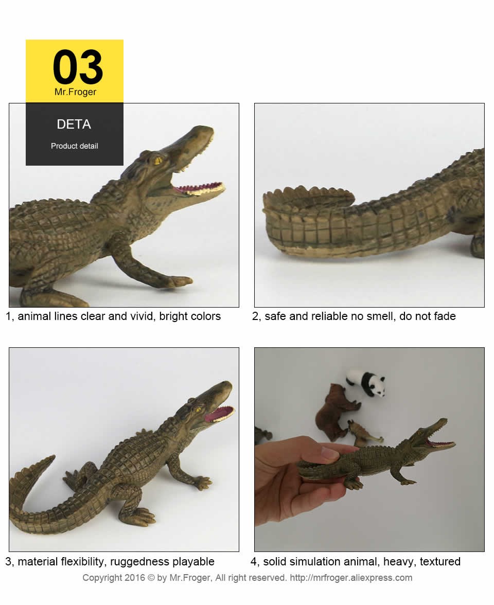Mojo NILE CROCODILE MOVING JAW Wild zoo animals play model figure toys plastic 