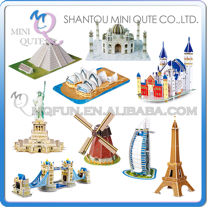Al Arab Hotel windmill eaning Tower card paper Puzzle building models 