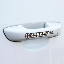 4PCS/lot Resident Evil Umbrella Corporation Logo Glue Sticker Car Decal Covers Waterproof for All cars on Car Handle Knob