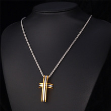 Classic Cross Pendants For Men Jewelry 316L Stainless Steel Never Fade 18k Gold Plated 2015 Cross