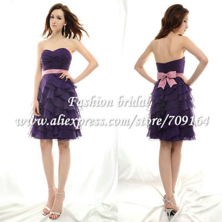 ... Semi Formal Dress For Party with Pink Sashes IDJ713(China (Mainland