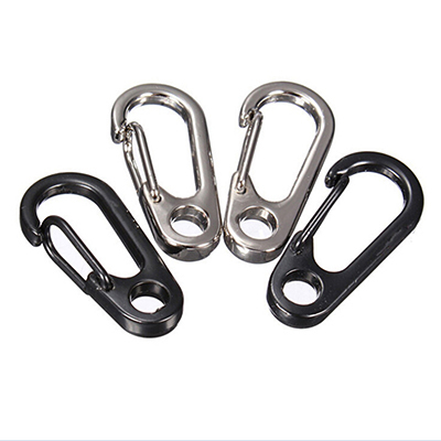 5pcs Spring Hooks Lock Hole D Shape Carabiner D-Ring Key Chain Keychain Clip Hook Outdoor Climbing Mountaineering Buckle