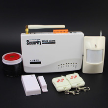 free shipping Intercom home security wireless GSM alarm system 2 year warranty 900/1800/1900MHZ with russian,english voice