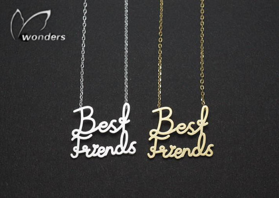 2015 NEW Wholesale 30piece Best Friends pendant Necklace in Gold/Silver