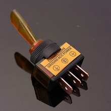 Audew 12V LIGHT ILLUMINATED FLICK TOGGLE SWITCH CAR BOAT TRUCK DASH BOARD PANEL YELLOW LED