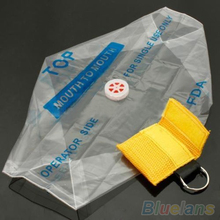 Disposable CPR Resuscitator Mask Keychain Key Ring Emergency Face Shield Rescue 1OS7 2TSP