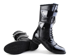 New spring autumn/winter fashion boots shoes leather tall canister boots with male the man knight punk COS joker cowboy boots