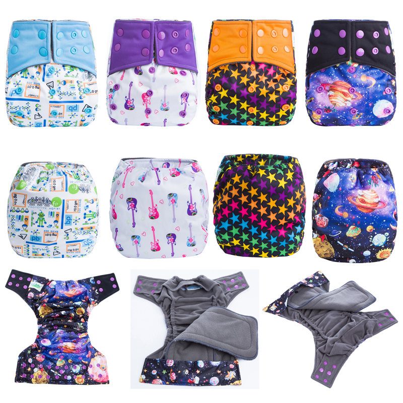 JinoBaby Aio Cloth Diaper Onesize Reusable Nappies Baby Diapers for nb to 38lbs