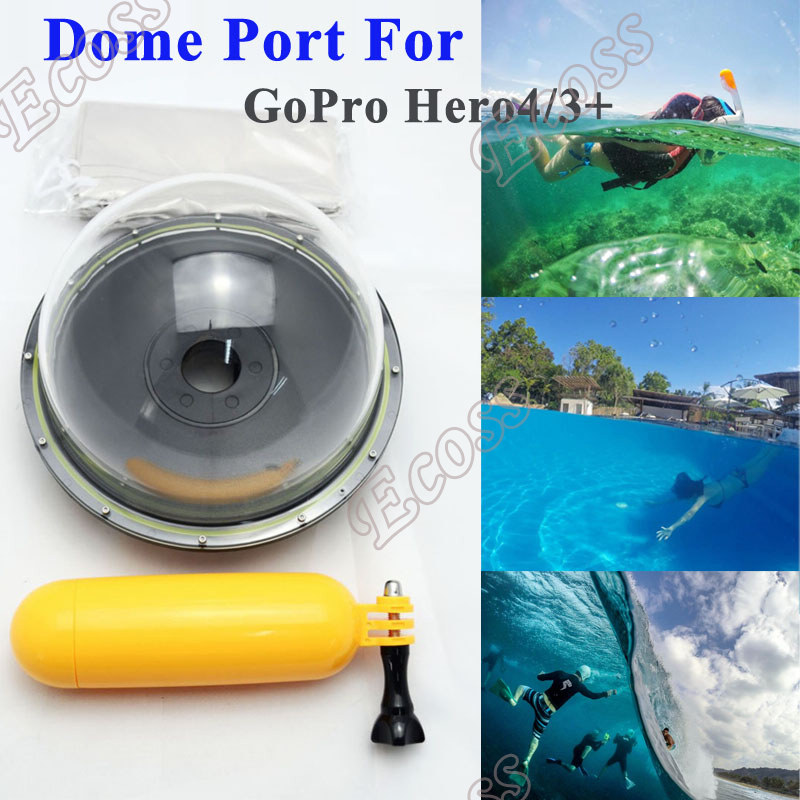 For GoPro Dome housing Case GoPro Hero 4/3+/3Underwater Photography Dome Port /w GoPro Bobber Floaty For GoPro 4/3+ Accessories