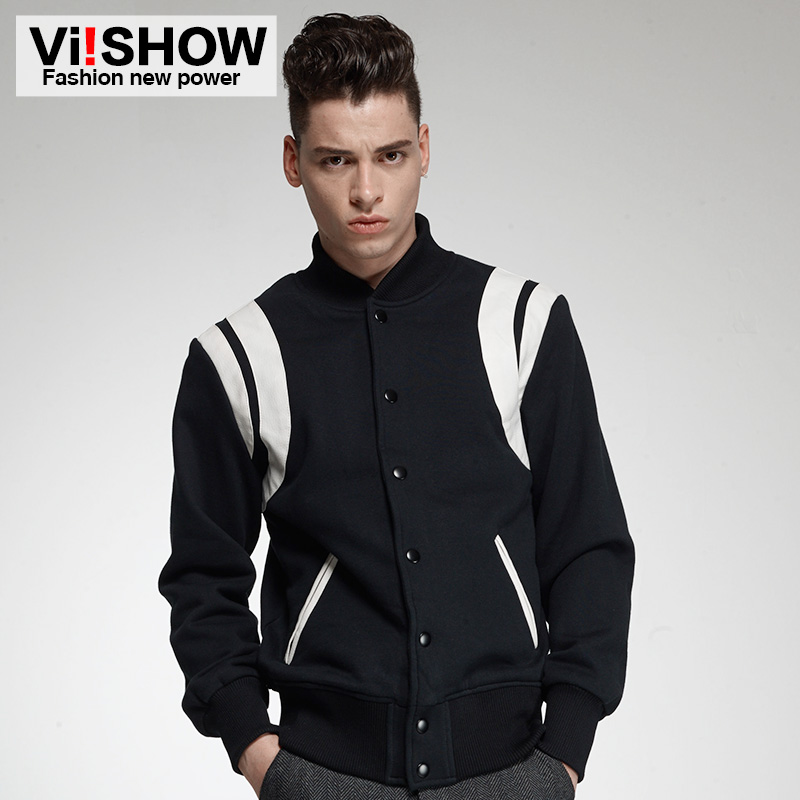 Viishow men's clothing 2015 jacket baseball uniform jacket male slim jacket stand collar coat