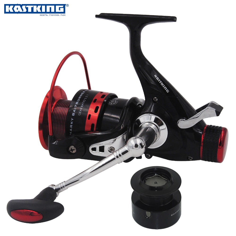 KastKing 2016 New Quality 11BB 5.2:1 Drag 13KG Spinning Baitrunner Fishing Reel Carp Fishing Wheel Spinning Reel+ Spare Spool