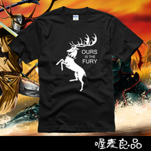 The song of ice and fire Game of Thrones 100% cotton T-shirt tee men & women freeshipping House Barathoen Our is the Fury