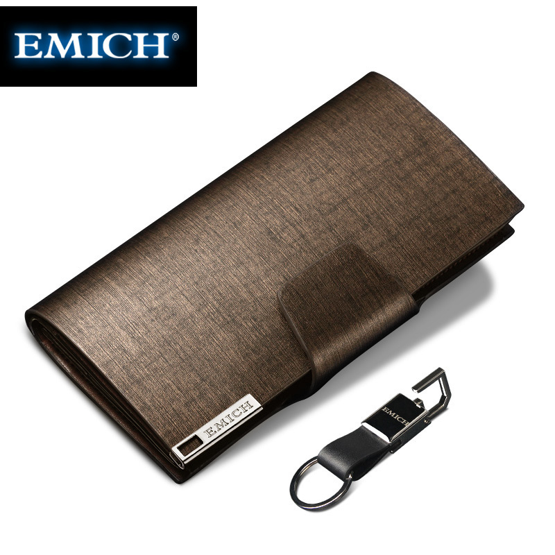 2014 Fashion men Emich male  long design cowhide  large capacity  commercial clutch  mobile phone bag male  wallet
