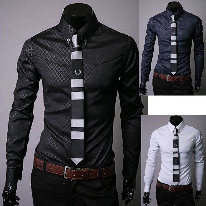 2016 New Men Shirt Long Sleeve Slim Fit Man Dress Shirts Plus Size 5XL Clothing Vestidos