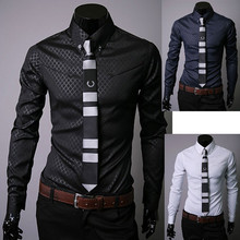 2016 New Men Shirt Long Sleeve Slim Fit Man Dress Shirts Plus Size 5XL Clothing Vestidos Camisa Social Masculina Chemise Homme