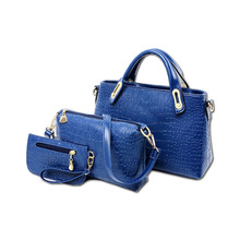 Women Handbags 3 Sets PU Leather Handbag Women Messenger Bags Ladies Tote Bag Handbag+Shoulder Bag+Purse pay one get three