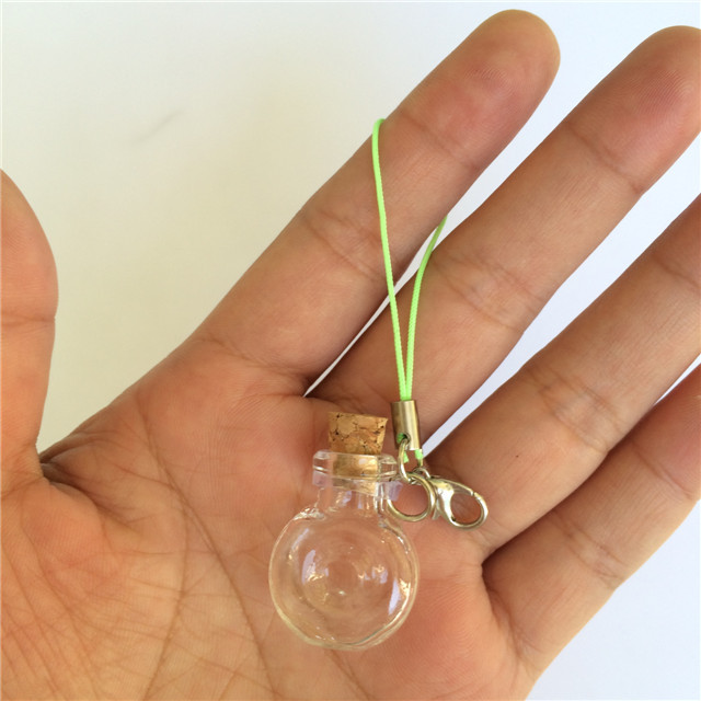 Mini Glass Bottles Pendants Key Chain Small Wishing Bottles With Cork Arts Jars For Bracelets Christmas Gifts Vial