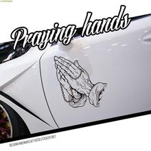 Praying hands design vinyl car stickers and decals for skoda /peugeot/nissan/lada/mazda 3,fasion car styling labels