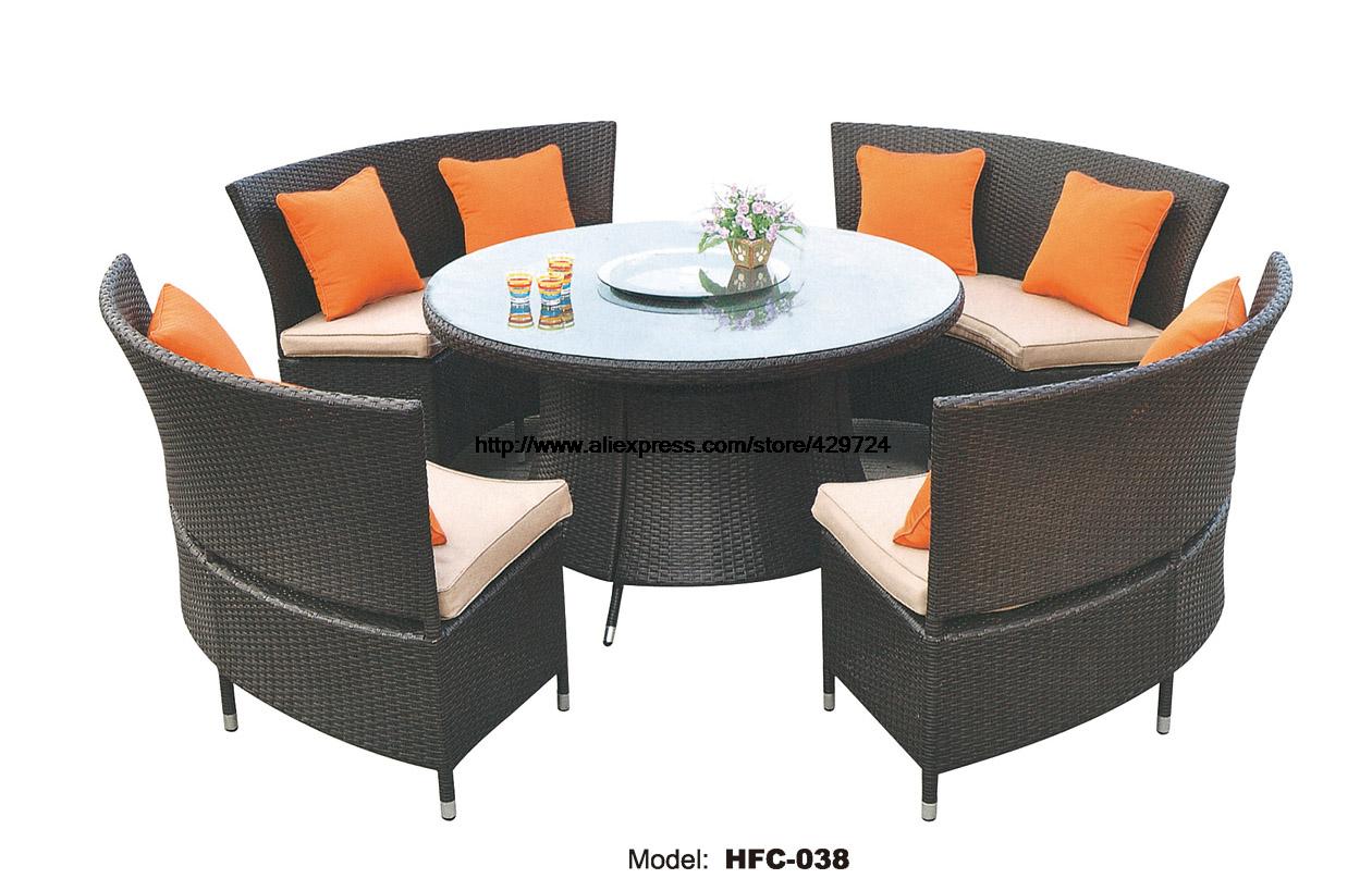 Creative Outdoor Furniture Rattan Sofa Chair Table Set 1