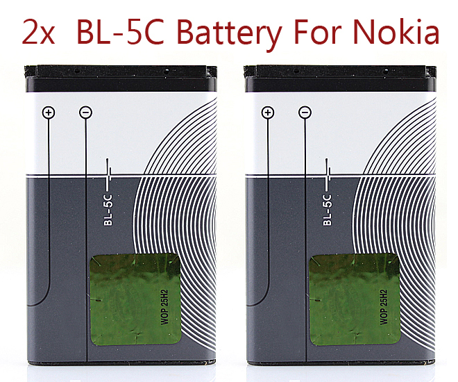 2x 1020Mah Battery BL5C BL 5C BL 5C Rechargeable Accessories Replacement For Mobile Phone Nokia 2610