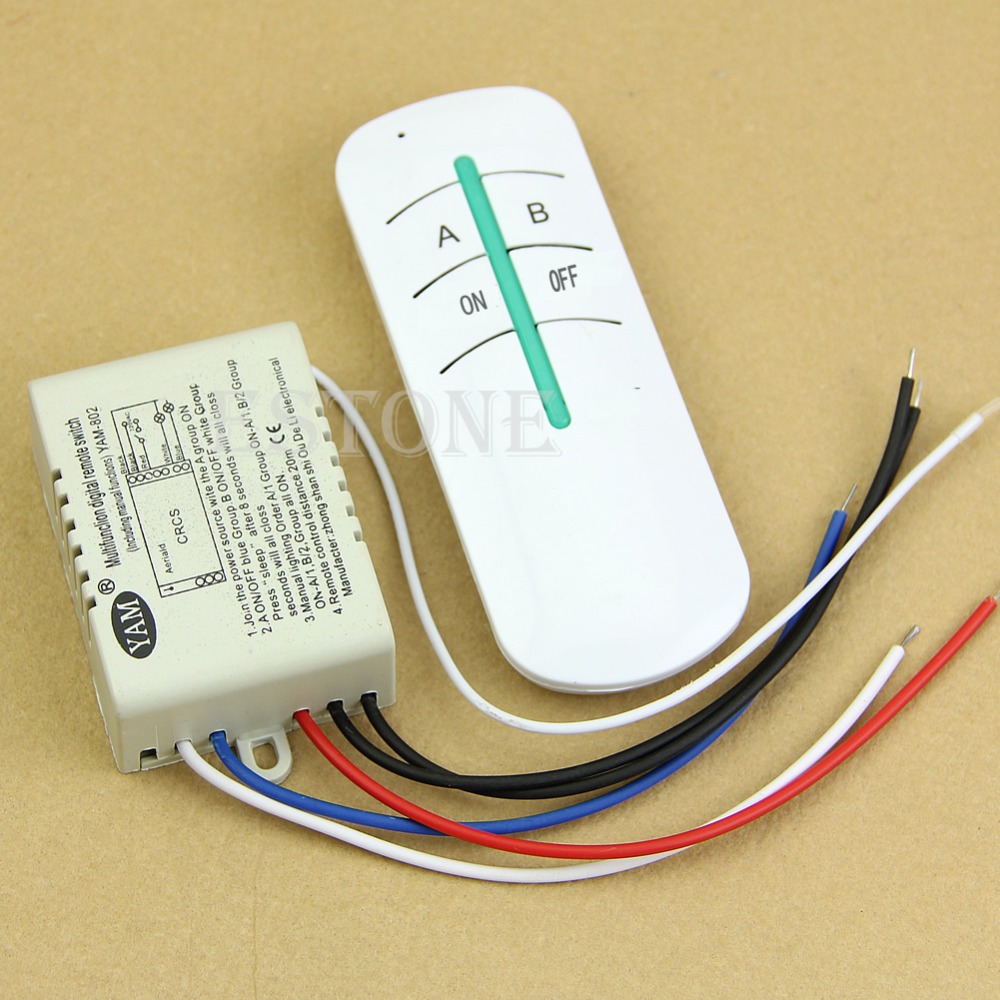 J35 Free Shipping AC 220V ON/OFF 2-Ways Wireless Lamp Remote Control Switch Receiver Transmitter