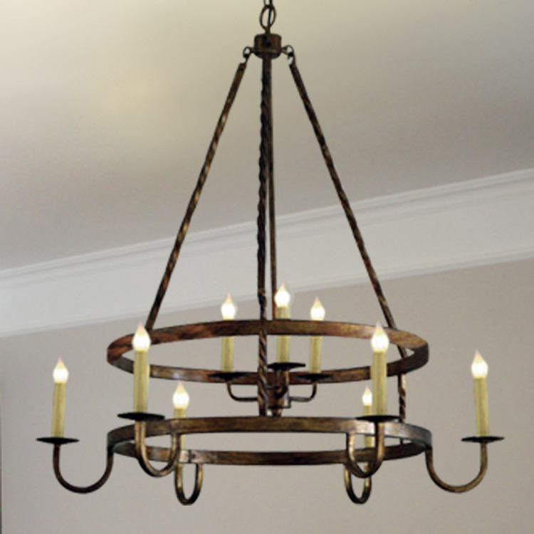 Nordic American country IKEA candle light chandelier vintage wrought ...