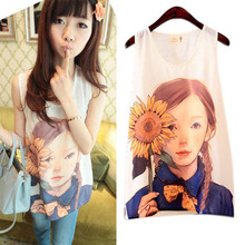 Hot Sale Womens Girls Chiffon Printed Tank Top Vest Sleeveless T Shirt Blouse Tops