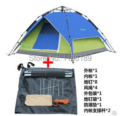 NEW Automatic outdoor tent 3-4 person double layer camping equipment against storm quick open tents 210*210*130cm