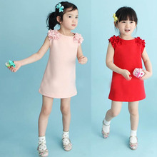 Stylish Child Girls Flower Sleeveless Princess Vest Dress Baby Kids Party dress
