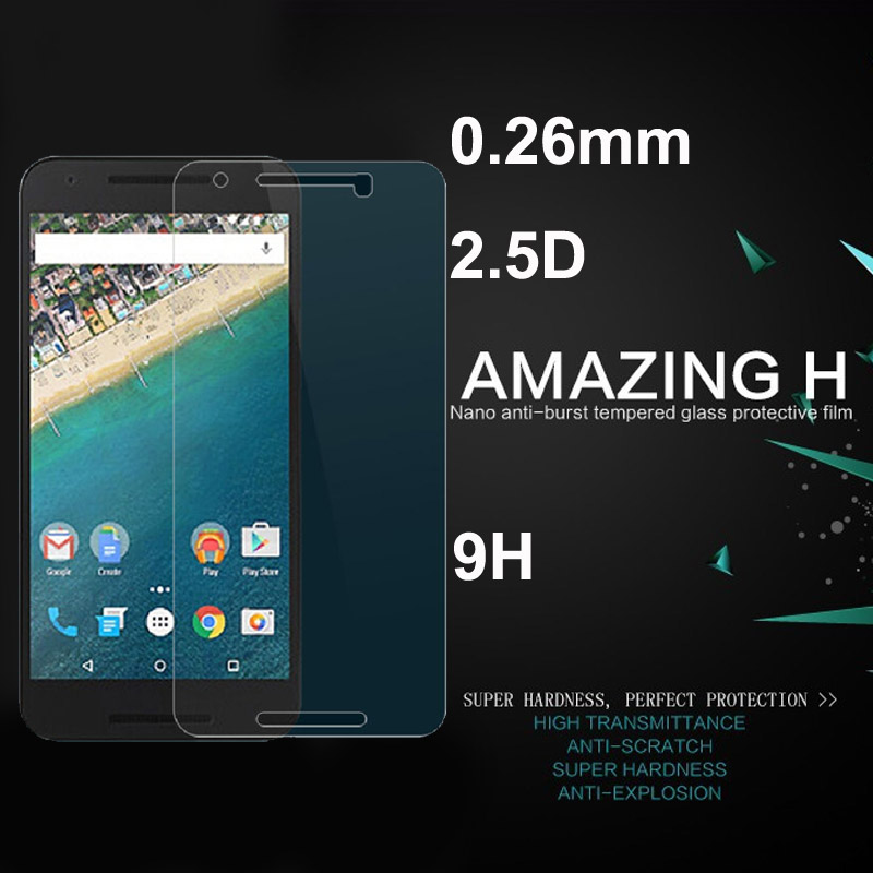 For LG Google Nexus 5X Nexus5X 5.2'' With Retail Box Phone Screen Premium Tempered Glass Toughened Protective Film