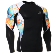 2016 Brand New Fitness Men Top Quality Compression Shirts Long Sleeve Running Shirts Sports Spandex Base Layers Breathable Tops