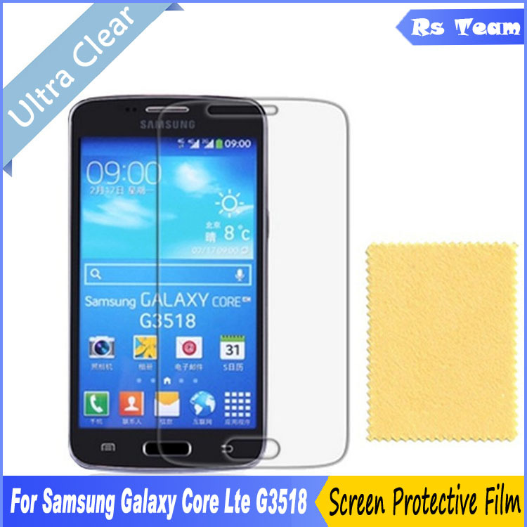 6pcs/lot High HD Clear Front Screen Protector Phone Display Guard Film for Samsung Galaxy Core Lte G3518 Free Shipping