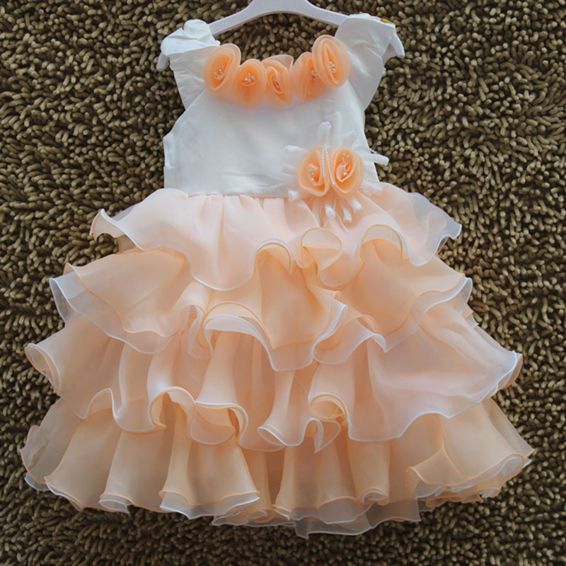 wholesale new design girl dress,3-8years for baby ,many layer flower dress free shipping 5pcs/lot 45-43