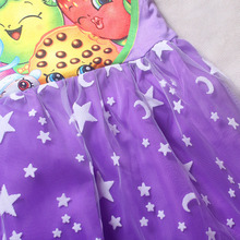 Cleanstock Promotions 2016 Pattern Girl Dress With Mesh Purple Casual Sleeveless A Line Dress For 6