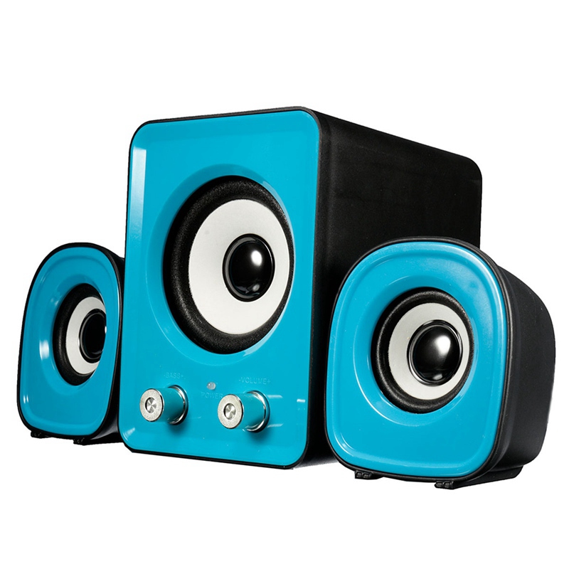 1 Set 1 Main Speaker+2 Small Speaker Mini Computer PC Speaker Blue White USB2.1 Multimedia Stereo Desktop Portable USB Subwoofer 1 Set 1 Main Speaker+2 Small Speaker Mini Computer PC Speaker Blue White USB2.1 Multimedia Stereo Desktop Portable USB Subwoofer
