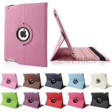 New! Korean Ultra thin Flip Pu Leather 360 Degree Rotating Cases Smart Cover Stand For APPLE iPad 2 3 4 Free Shipping LC001