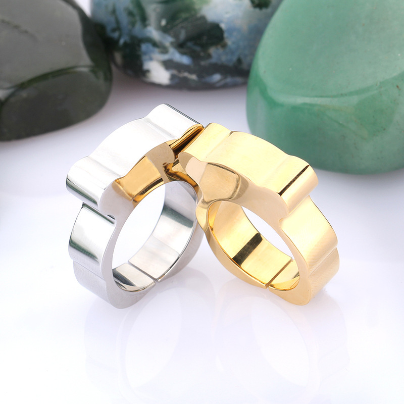 High Quality Titanium Steel Bear Ring For Women Fashion 18K Gold Silver Plated Fine Jewelry anillo