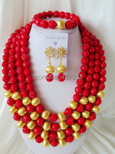 Free Shipping! 2014 Fashion Artificial Coral Beads Jewelry Set Nigerian African Wedding Beads Jewelry Set CWS-308