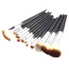 Professional Makeup Brushes Set 15pcs High Quality Makeup Tools Kit Black
