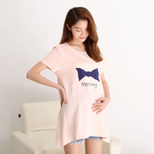 Fashion Summer Style Cotton O neck Short Sleeve Maternity pure solid Color Tops/ t shirt for Pregnant Pregnancy women Clothes